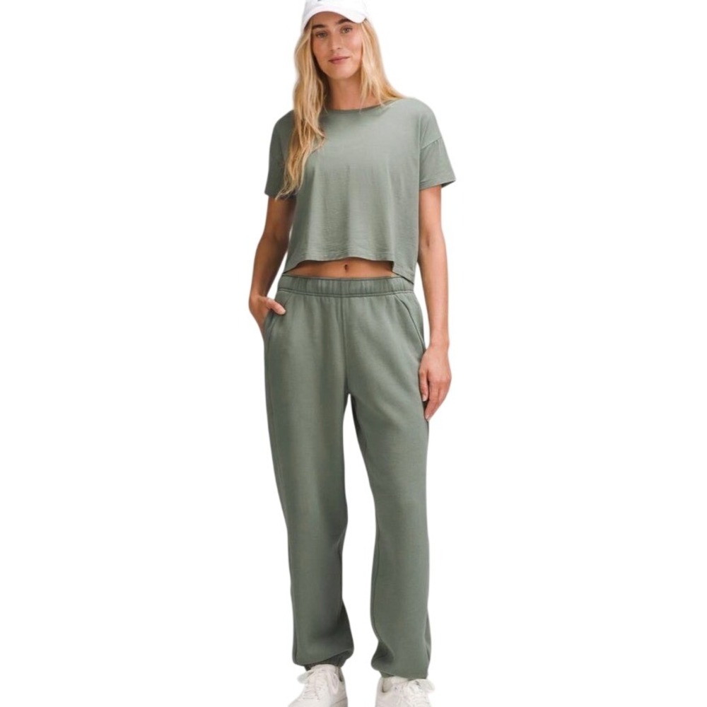 Lululemon Sage Green Scuba Oversized Jogger Fleece High Rise Women's Size S